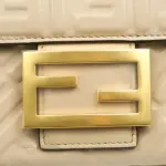 Fendi Baguette Chain Midi Light Grey Lambskin Bag