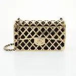 Gold-tone Metal Mini Cage Flap bag