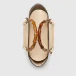 Gucci leather tote with bamboo handles