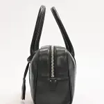 Black leather Hydra bowling handbag