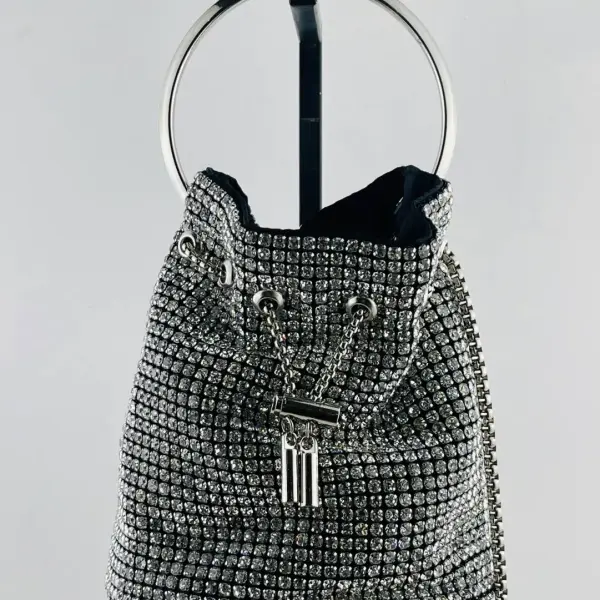 "Sparkling Rhinestone Bucket Bag"